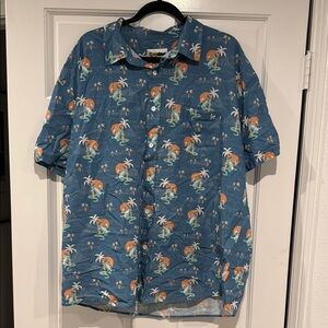 Tipsy Elves Tropical Blue Palm Tree Alligator Ice Cream Men's Shirt XXL